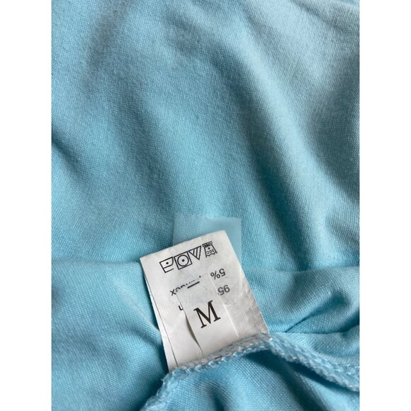 Unbranded Cold Shoulder Swing Tunic Dress M Blue Relaxed Fit Casual Chic Summer - Picture 4 of 9